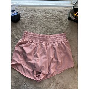 CRZY Yoga Women's Hotty Hot High-Rise Lined Shorts Pink Size 4 Tall